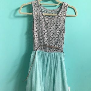 cute gray and teal dress